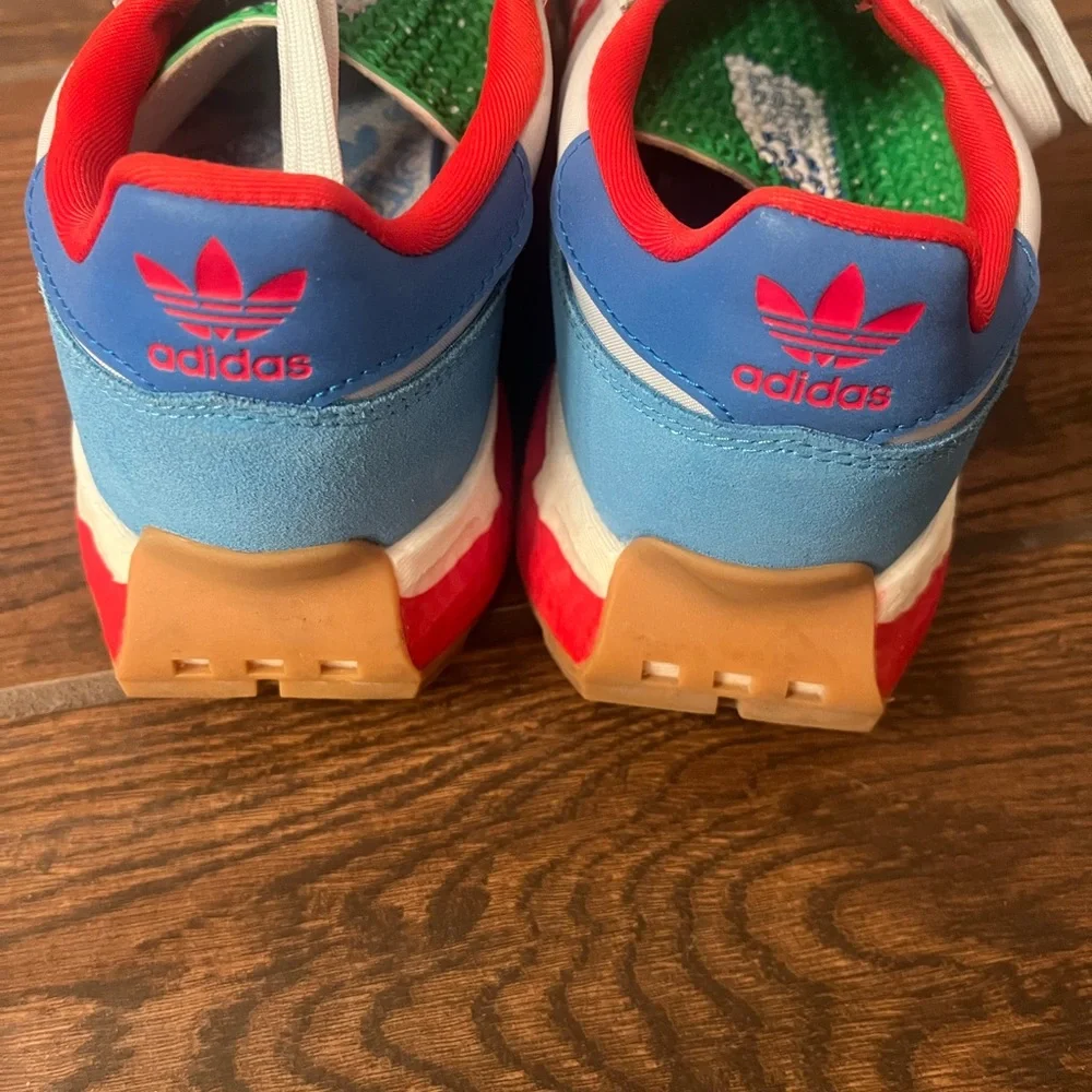 Adidas red blue sneakers men’s 8 - Picture 3 of 5